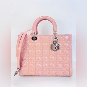 CHRISTIAN DIOR Patent Leather Cannage Large Lady Dior